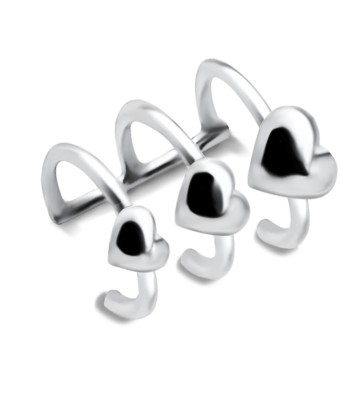 Tripple Hearts Shaped Silver Ear Cuff EC3-02